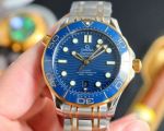 OMEGA Seamaster coaxial chronometer Diver 300M  Two-Tone Blue Dial Replica Watch